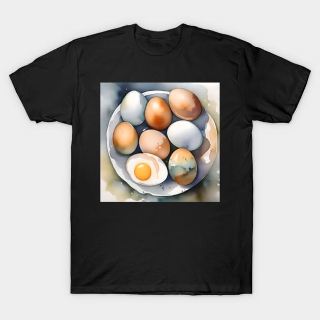 National Egg Month January - Watercolors T-Shirt by Oldetimemercan
